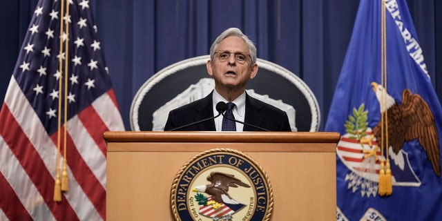 U.S. Attorney General Merrick Garland delivers a statement at the U.S. Department of Justice August 11, 2022 in Washington, DC.