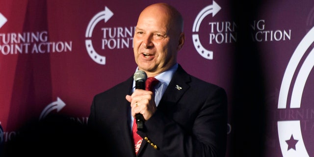 Pennsylvania Republican gubernatorial candidate Doug Mastriano speaks to supporters at the Unite and Win Rally at the Wyndham Hotel on August 19, 2022 in Pittsburgh, Pennsylvania.