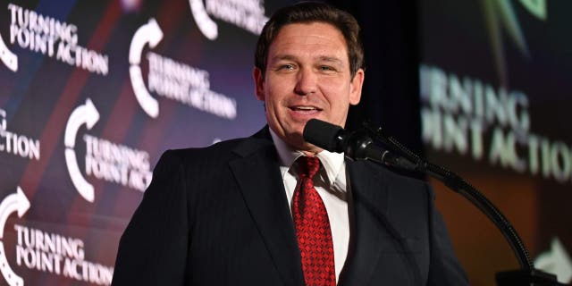 Ron DeSantis, governor of Florida, speaks in Girard, Ohio, Friday, Aug. 19, 2022.