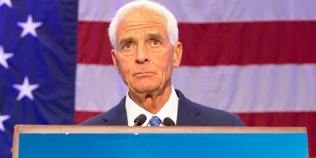 Charlie Crist, Democratic gubernatorial candidate for Florida, speaks during a primary night party in Saint Petersburg, Florida, US, on Tuesday, Aug. 23, 2022.