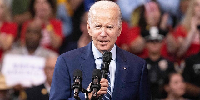 President Biden speaks at Wilkes University in Wilkes-Barre, Pennsylvania, on Aug. 30, 2022.