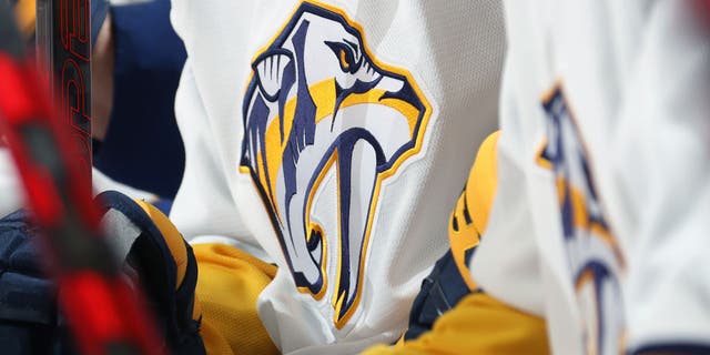 The Nashville Predators logo during their game against the Philadelphia Flyers. The Nashville Predators Foundation is teaming with police in a "Gift Card for Guns" effort.