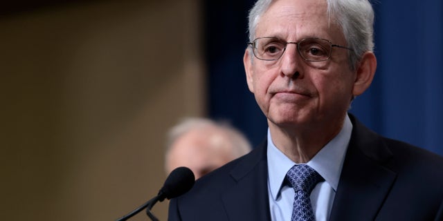 WASHINGTON, DC - APRIL 06: U.S. Attorney General Merrick Garland speaks during a press conference at the U.S. Justice Department on April 06, 2022 in Washington, DC. Garland announced new measures the DOJ would be taking to prosecute criminal Russian activity. (Photo by Anna Moneymaker/Getty Images)