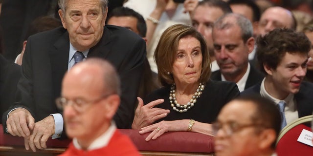 Nancy Pelosi, speaker of the House of Representatives, with her husband Paul Pelosi, 82. 