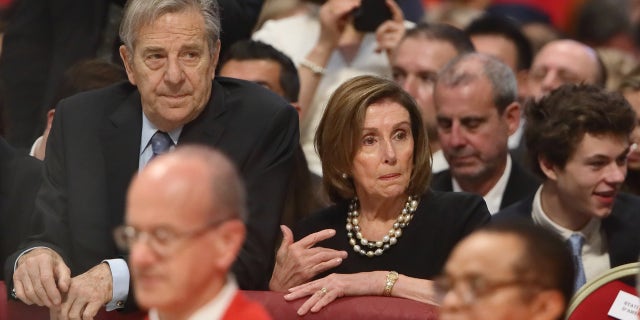 Nancy Pelosi, speaker of the House of Representatives, with her husband Paul Pelosi, 82. 