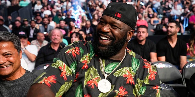 Shaquille O'Neal attends the UFC 276 event at T-Mobile Arena in Las Vegas, Nevada, on July 2, 2022.