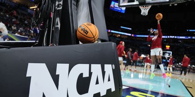 The game ball before the South Carolina Gamecocks take on the Connecticut Huskies in the 2022 NCAA Women's Basketball Tournament Championship Game. Next year's tournament will be held in Washington and South Carolina. 