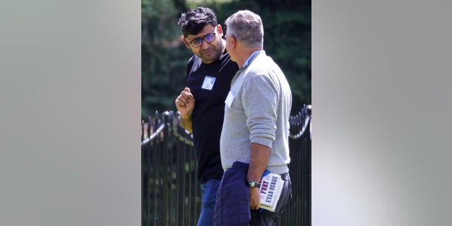 Parag Agrawal, former CEO of Twitter, walks to lunch during the Allen &amp; Company Sun Valley Conference on July 07, 2022 in Sun Valley, Idaho. 