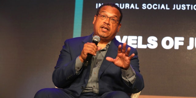 Keith Ellison speaks during Level of Justice panel discussion as United Justice Coalition hosts Inaugural Social Justice Summit with activists, entertainers, attorneys, experts and more at Center415 on July 23, 2022, in New York City.