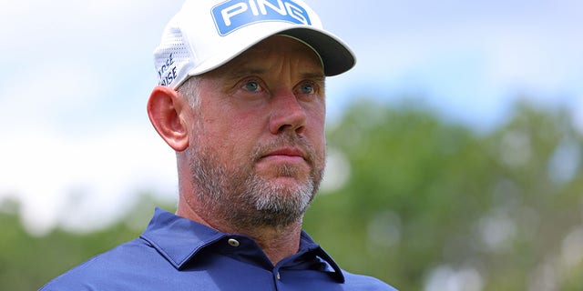 Team Captain Lee Westwood, of Majesticks GC, looks on during day three of the LIV Golf Invitational - Bedminster at Trump National Golf Club Bedminster on July 31, 2022 in Bedminster, New Jersey. 