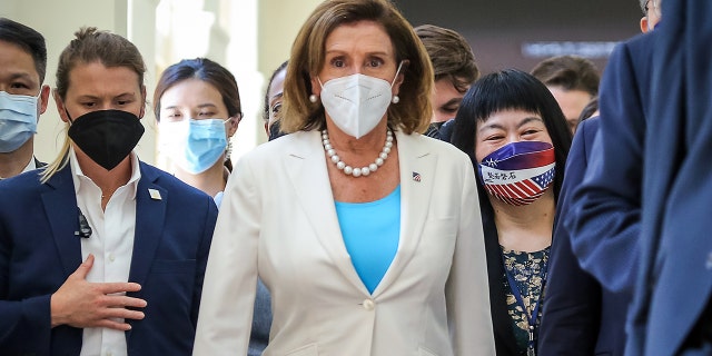 Speaker of the U.S. House Of Representatives Nancy Pelosi, D-CA, leaves the Legislative Yuan, Taiwan's house of parliament, in Taipei, Taiwan on August 03, 2022.