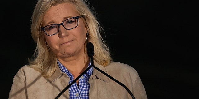 Rep. Liz Cheney, R-WY, gives a concession speech to supporters during a primary night event on August 16, 2022 in Jackson, Wyoming.