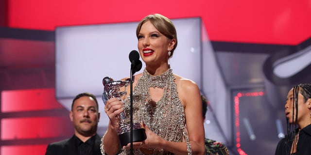 Taylor Swift picks up top award at VMAs on Sunday night and announced a new album set for October release.