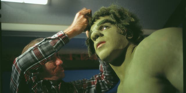 Lou Ferrigno is pictured here as the Hulk on his TV show "The Incredible Hulk."