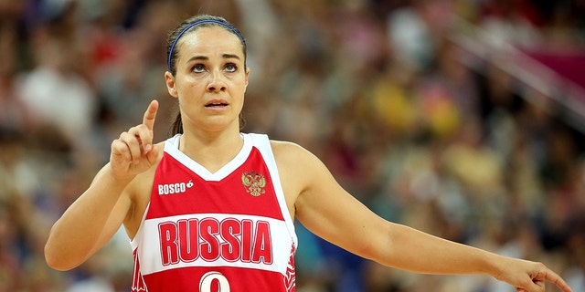 Becky Hammon of Russia looks on against Australia during the women's basketball bronze medal game at the Olympic Games on Aug. 11, 2012, in London.