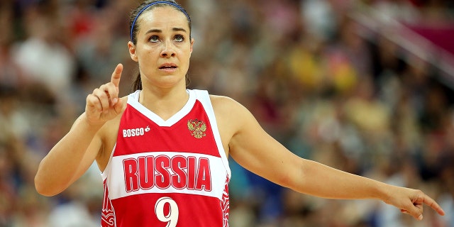 Becky Hammon of Russia looks on against Australia during the women's basketball bronze medal game at the Olympic Games on Aug. 11, 2012, in London.