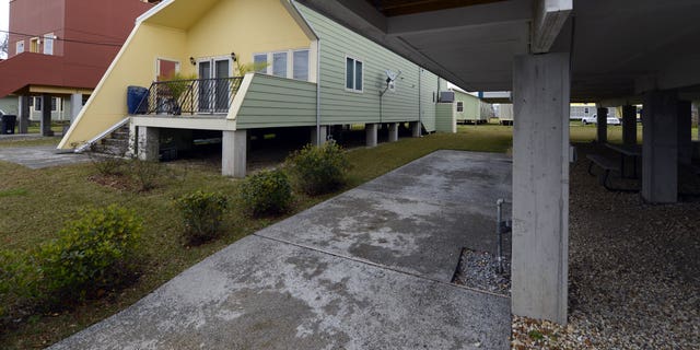 One of the modular houses built by the Brad Pitt's Make It Right Foundation is seen in the Lower Ninth Ward of New Orleans on February 5, 2013.