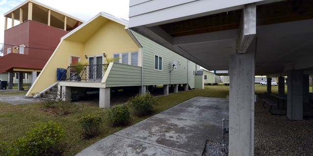One of the modular houses built by the Brad Pitt's Make It Right Foundation is seen in the Lower Ninth Ward of New Orleans on February 5, 2013.