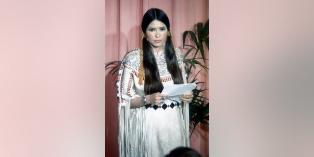 Sacheen Littlefeather, pictured here at the 1973 Academy Awards, details how shocked she was in the moment of all the backlash.