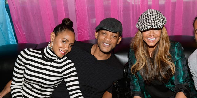 Jada Pinkett Smith (left) called her relationship with Will's first wife Sheree Zampino (right) a andquot;sisterhood.andquot; The trio , Will Smith and TV personality Sheree Fletcher attended a party in Las Vegas together in 2014.