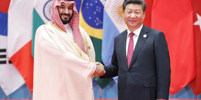Chinese President Xi Jinping (right) shakes hands with Saudi Arabian Crown Prince Mohammed bin Salman at the G20 Summit Sept. 4, 2016, in Hangzhou, China. At the time of the photo, Mohammed bin Salman was Deputy Crown Prince and Minister of Defense.