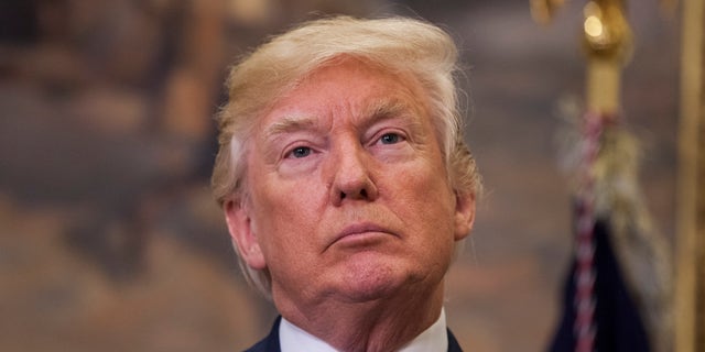 WASHINGTON, DC - AUGUST 2: (AFP OUT) U.S. President Donald Trump attends the announcement of the introduction of the Reforming American Immigration for a Strong Economy (RAISE) Act in the Roosevelt Room at the White House on August 2, 2017 in Washington, DC. The act aims to overhaul U.S. immigration by moving towards a 