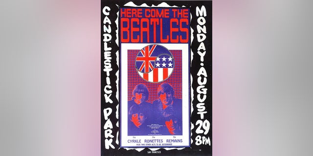 A poster advertising The Beatles' final concert at Candlestick Park in San Francisco, California, on Aug. 29, 1966.