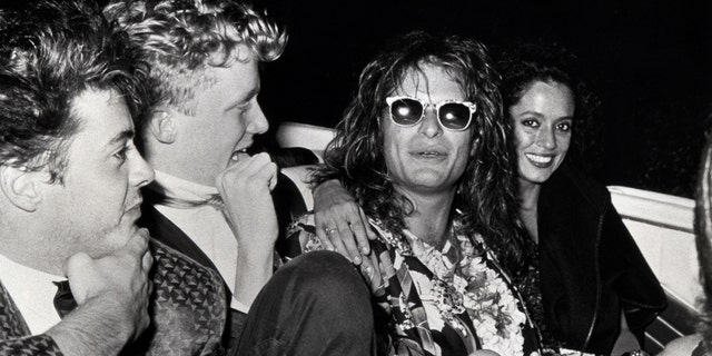 From left: Robert Downey Jr., Michael Anthony Hall, David Lee Roth, and Sonia Braga during the height of the ‘Brat Pack’ fame.