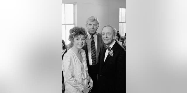 From left: Betty Lynn as Thelma Lou, Andy Griffith as Andy Taylor and Don Knotts as Barney Fife in 1986's "Return to Mayberry."