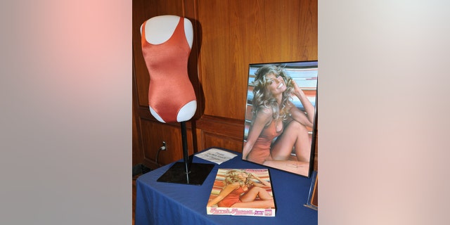 The red swimsuit and an original copy of the poster belonging to late actress Farrah Fawcett were enshrined in the Smithsonian Institution's National Museum of American History on February 2, 2011, in Washington, D.C.