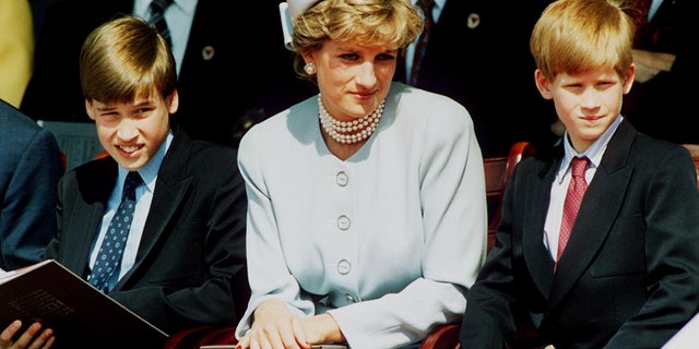 According to James Patterson, Princess Diana was ‘troubled’ by the ‘spare’ label that became associated with her younger son Prince Harry (right). 