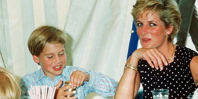 Princess Diana and Prince William enjoy some refreshments at Windsor Great Park on June 1, 1991, in Windsor, England.