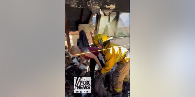Anne Heche car crash scene footage released: Inside the damaged LA home 4 Nearly 60 firefighters worked to extinguish the blaze on August 5. A firefighter searched the rubble nearly two weeks after the blaze.