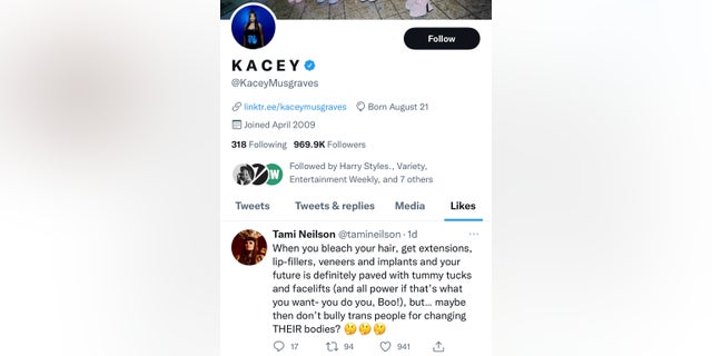 Kacey Musgraves liked a tweet that very clearly criticizing Brittany Aldean.