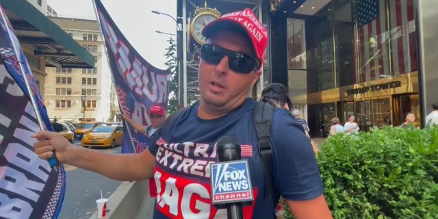 A Trump supporter outside Trump Tower said the former president had done nothing wrong. (Fox News Digital/ Teni Sahakian)