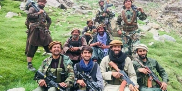 National Resistance Front Fighters pose for picture.