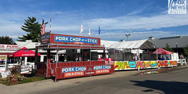 Pork chop stand at the Iowa State Fair in Des Moines.