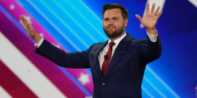 Ohio Senate Republican candidate J.D. Vance took the stage to speak at the Conservative Political Action Conference (CPAC) in Dallas, Friday, August 5, 2022.