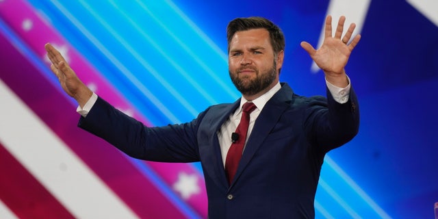 Ohio GOP Senate candidate JD Vance takes the stage to speak at the Conservative Political Action Conference (CPAC) in Dallas, Friday, Aug. 5, 2022.