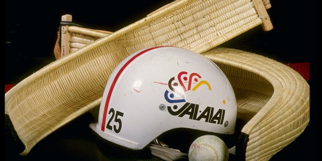 General view of some equipment needed for a jai alai game in Tampa, Florida in November 1989.