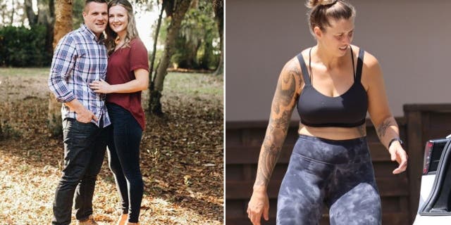 A photo combination of Jared and Kirsten Bridegan, on the left, and Shanna Gardner-Fernandez outside her home in Jacksonville Beach, Florida.