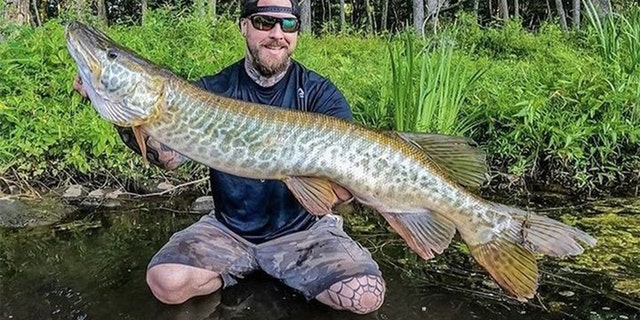 Joe Rivas caught this 41-inch, 26-pound tiger muskie in Lake Lillnonah last month. 