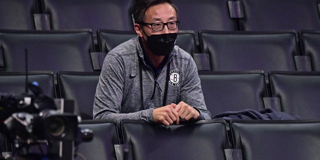 Governor Joe Tsai of the Brooklyn Nets looks on during the game against the LA Clippers on February 21, 2021 at STAPLES Center in Los Angeles, California.