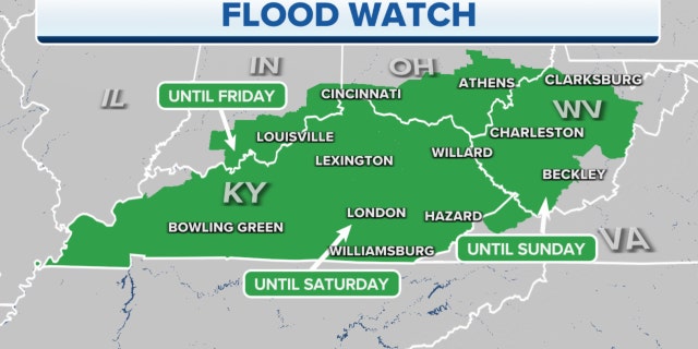 A flood watch in the Kentucky area