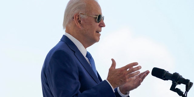 President Biden speaks before signing two bills at the White House Aug. 5, 2022. 