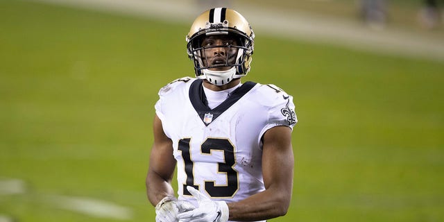 Michael Thomas of the New Orleans Saints against the Philadelphia Eagles at Lincoln Financial Field on December 13, 2020 in Philadelphia.
