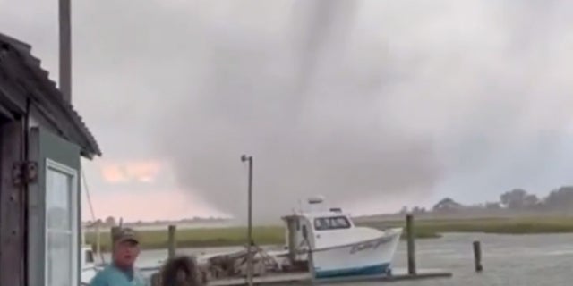 A waterspout devastated Smith Island, Maryland, on Thursday. Video shows it slamming into the small island and tossing debris.