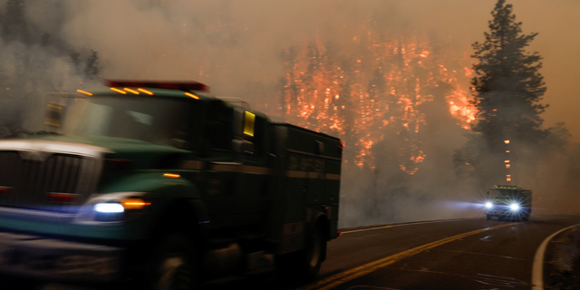 The McKinney Fire burns near Yreka, Calif., on Saturday, July 30.