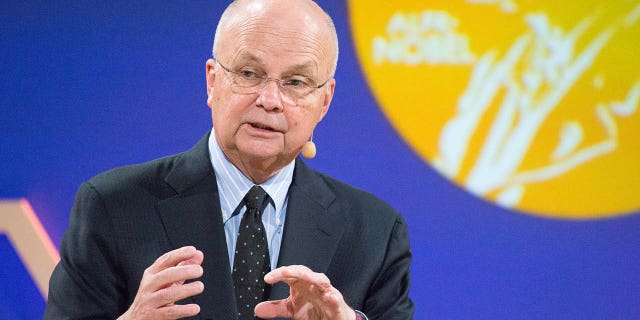 Michael Hayden, former director of the CIA and NSA, speaks at a conference in Gothenburg, Sweden, Dec. 9, 2017.