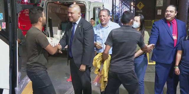 New York City officials welcomed more migrants about buses from Texas on Aug. 25, 2022.